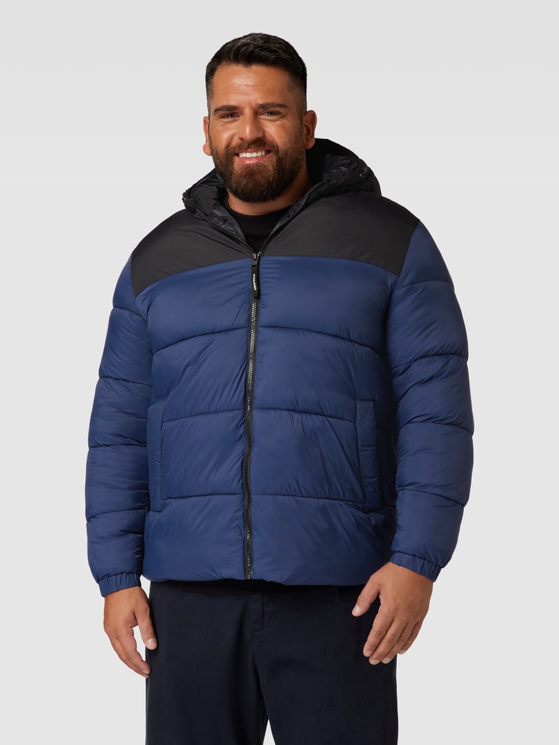 PLUS SIZE Steppjacke mit Kapuze Modell 'TOBY' in dunkelblau