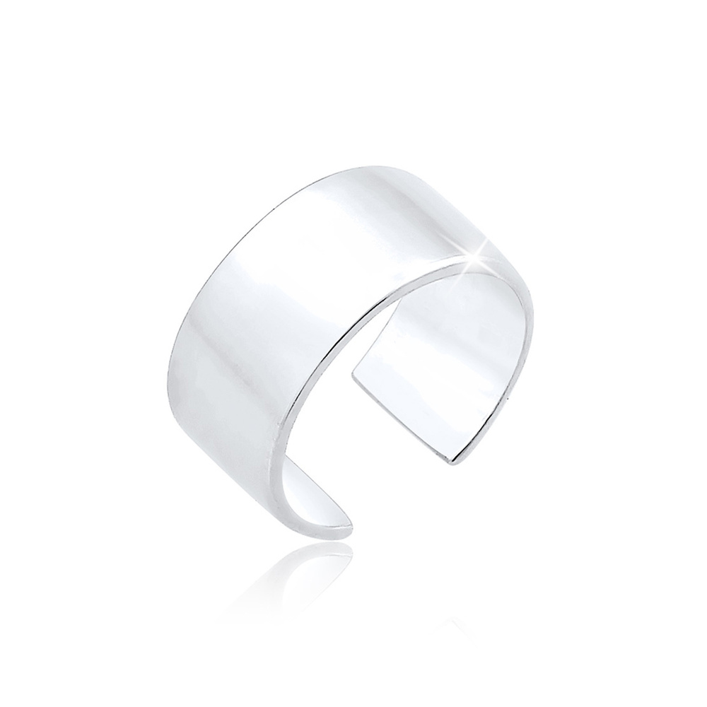 Elli Elli Boucles d'Oreilles Femmes Earcuff Seule Basique Tendance Large en Argent Ste Boucles d'oreilles