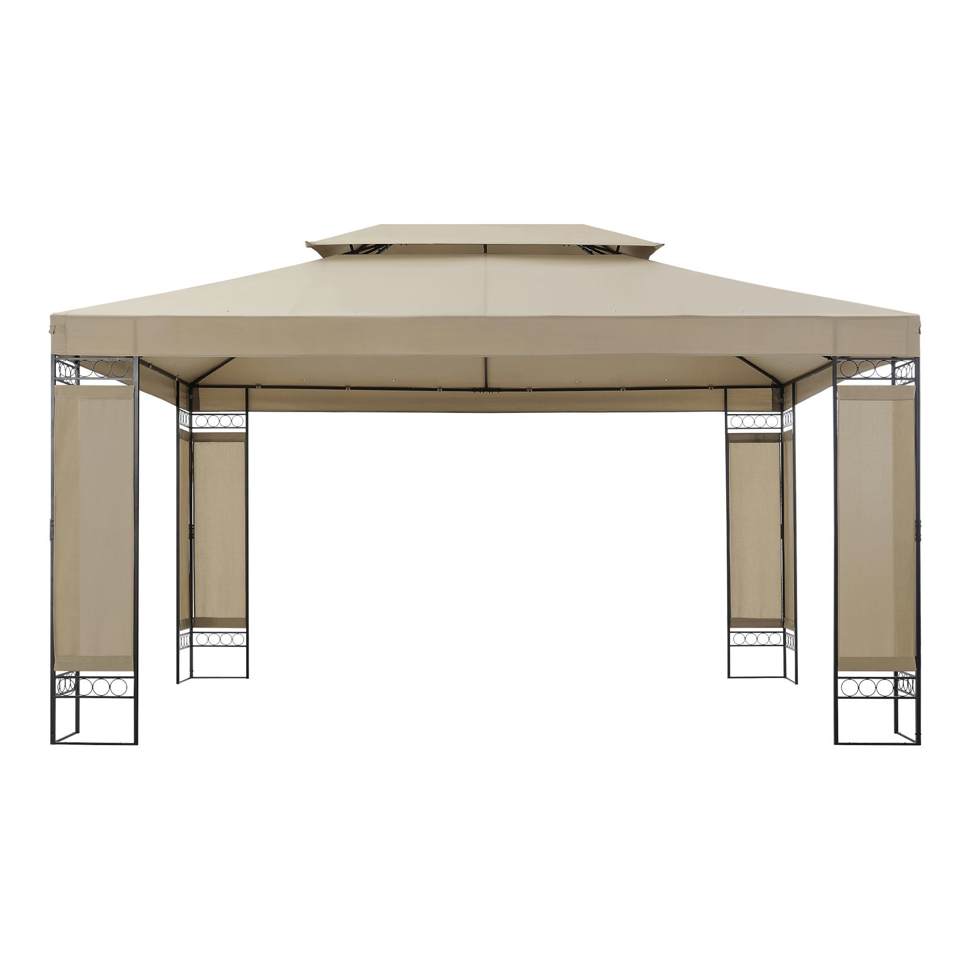 en.casa Pavillon, Lanciano Festzelt Gartenpavillon 400x300x265cm Beige