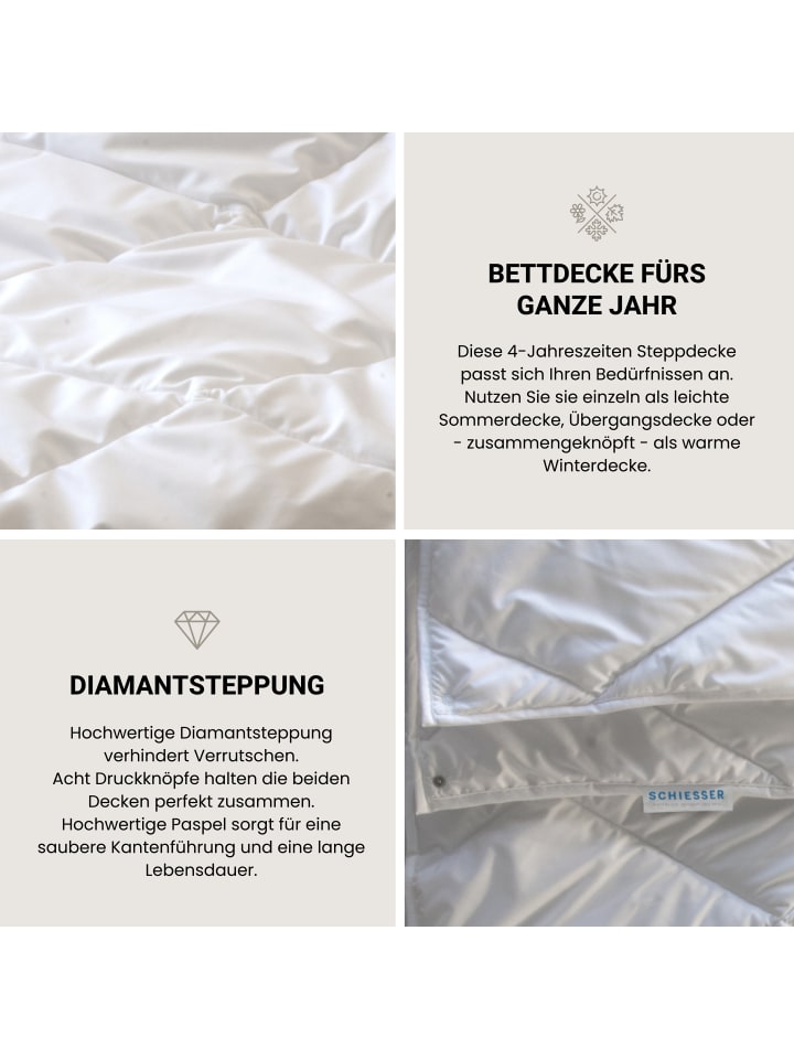 Schiesser 4-Jahreszeiten-Bettdecke in Weiß günstig kaufen