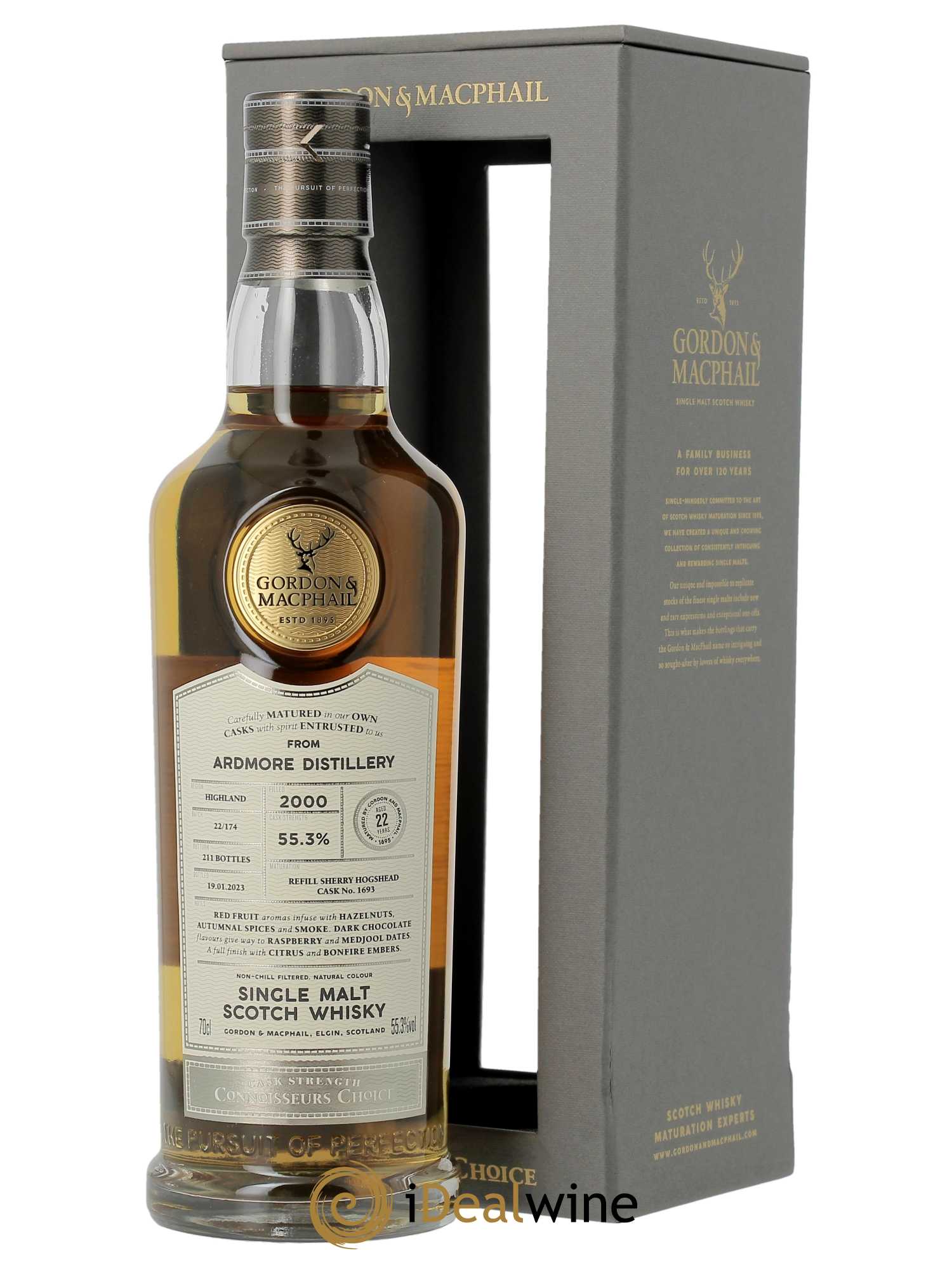 Whisky Ardmore 22 ans Gordon & Macphail  2000 - Lot de 1 Bouteille