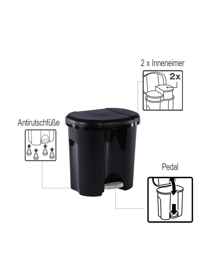 Rotho Abfalleimer 2 x 10 l DUO günstig kaufen onesize
