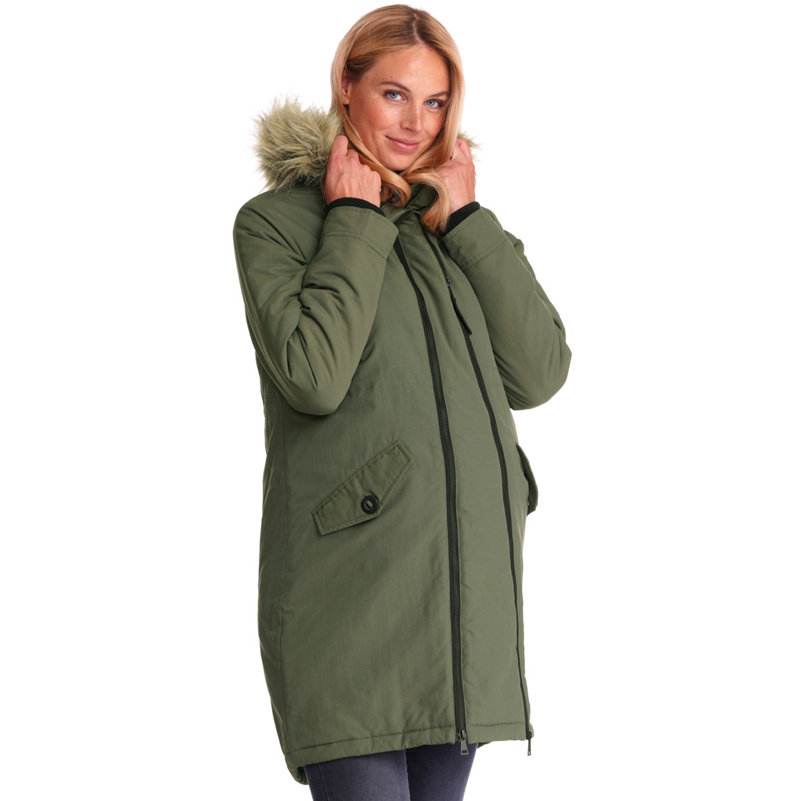 Damen Umstands-Parka mit Kapuze