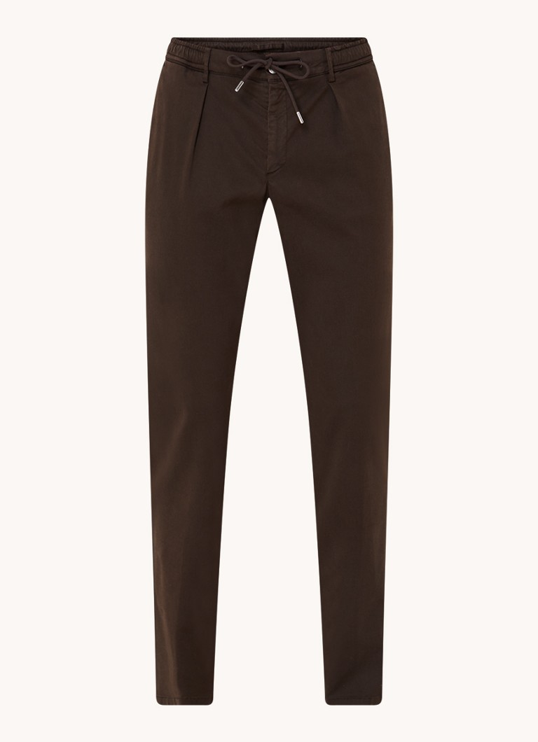 Chino nohavice Profuomo slim fit zo zmesi lyocellu so sťahovacou šnúrkou
