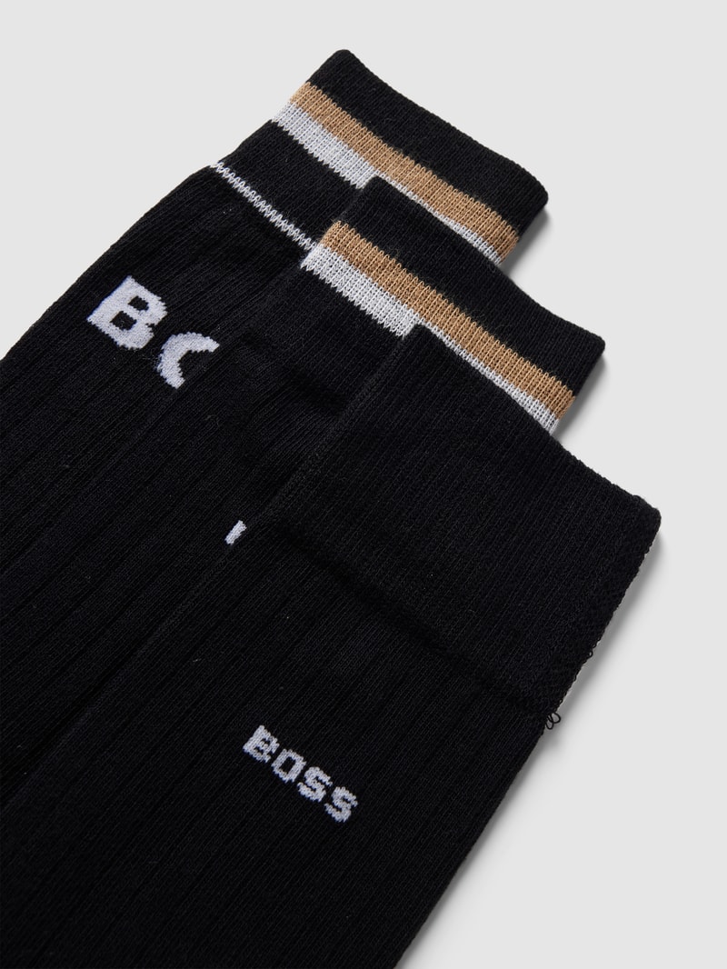 Socken mit Label-Detail im 3er-Pack in schwarz