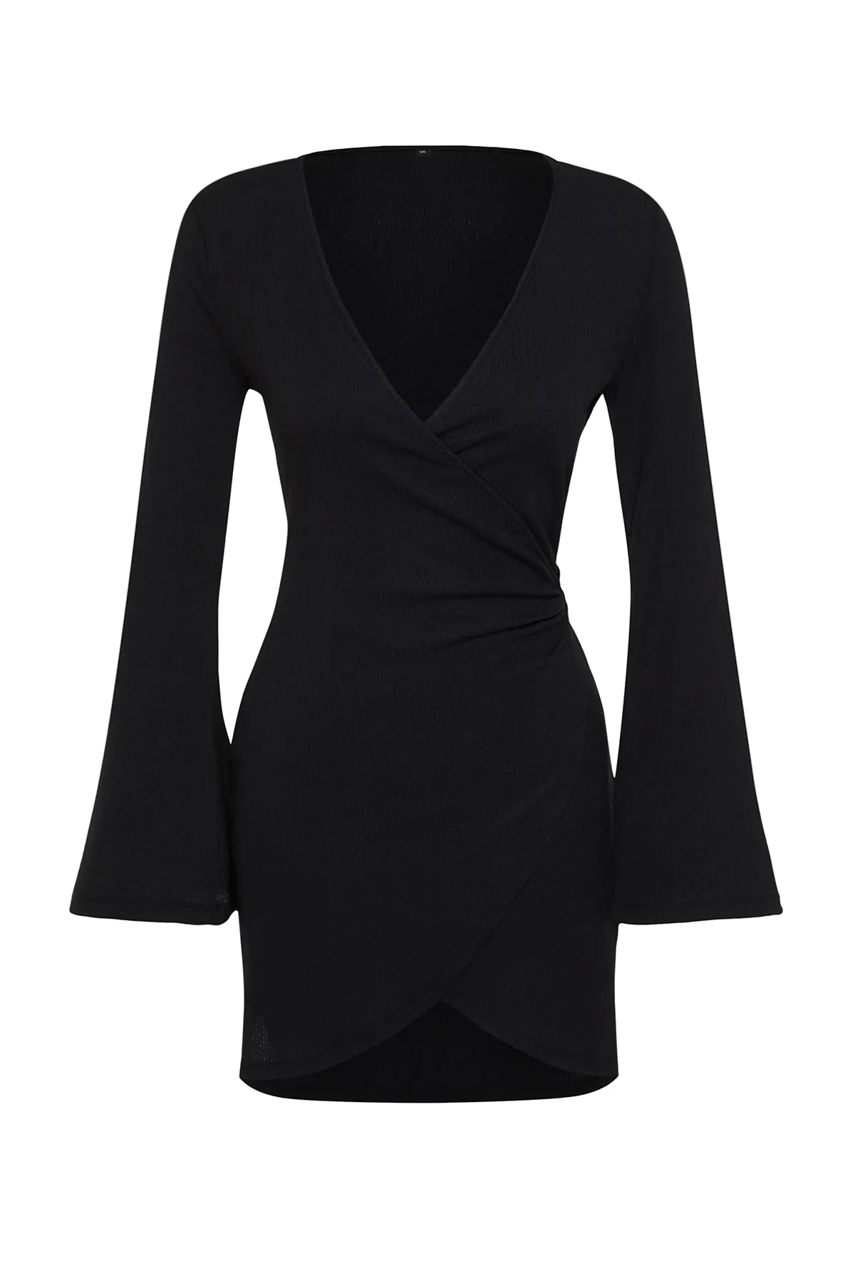 Trendyol Collection  Schwarzes, gewebtes Mini-Strandkleid zum Binden TBESS24EL00072
