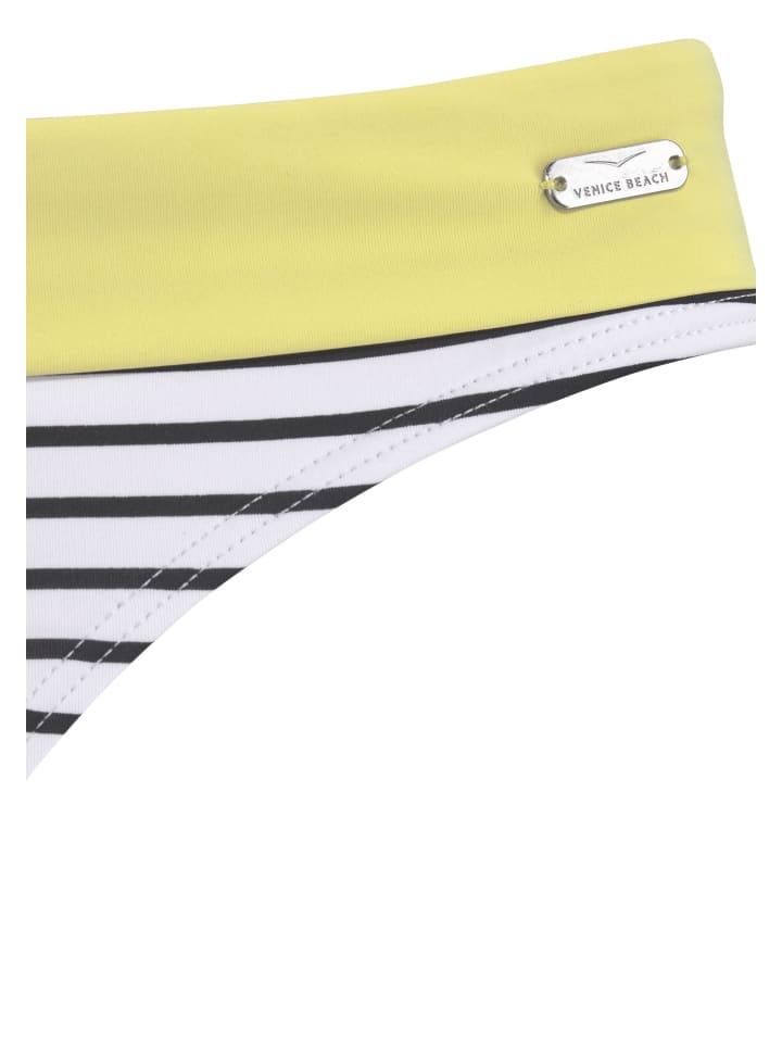 Venice Beach Bikini-Hose in schwarz-weiß-limette günstig kaufen