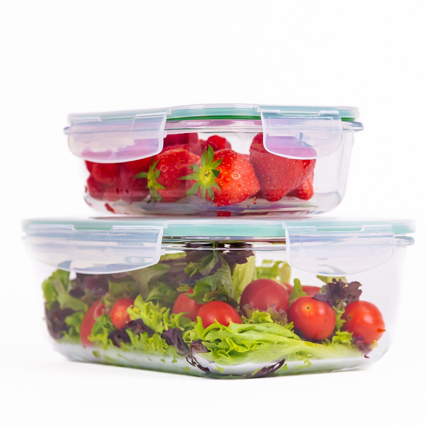 culinario Frischhaltedose Glas-Dosen mit luftdichtem Deckel Meal Prep & Aufbewahrung, BPA-frei, Glas, (Set, 2-tlg., ab 2er Set), spülmaschinenfest, mikrowellengeeignet, geeignet für Gefrierschrank