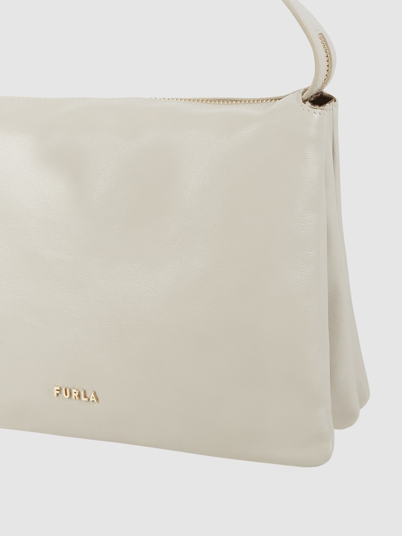 Handtasche aus Leder Modell 'Piuma' in ecru
