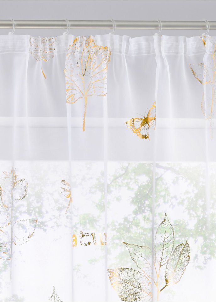 Transparente Gardine mit Glanz Druck (1er Pack)