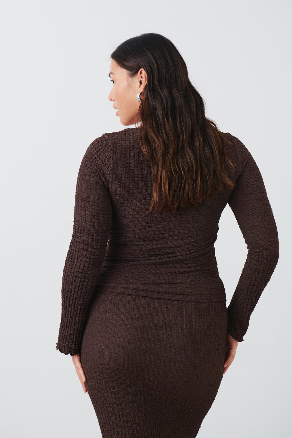 Textured square neck top