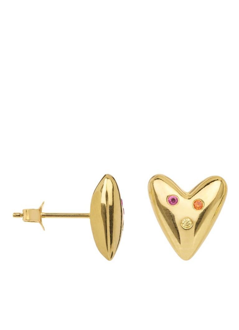 Anna + Nina Single Karma gold-plated stud earrings