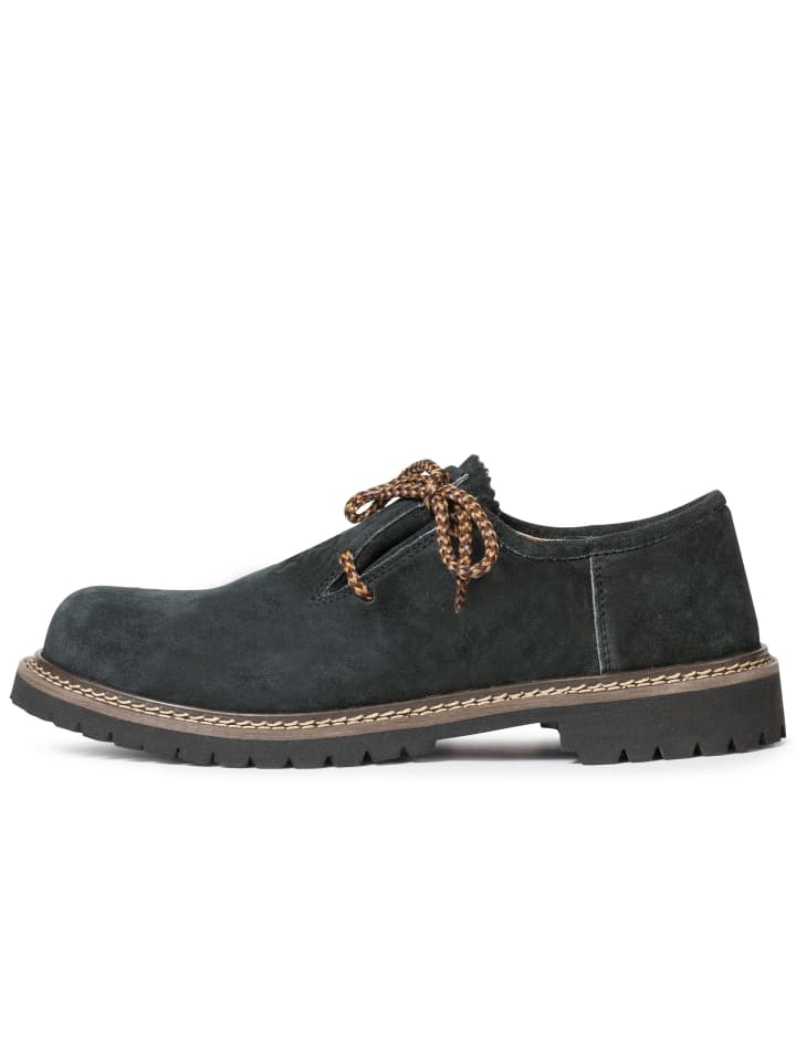 PAULGOS Haferlschuh Trachten Schnürschuh Echtleder in Grau günstig kaufen