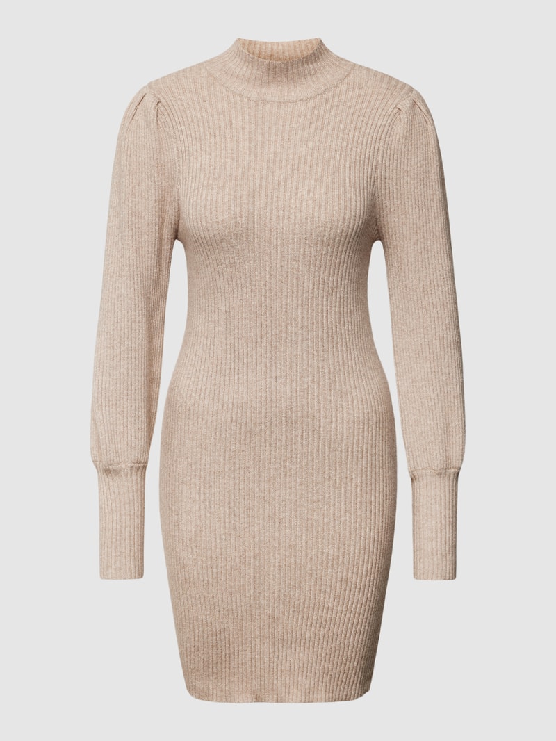 Strickkleid mit Stehkragen Modell 'KATIA' in beige