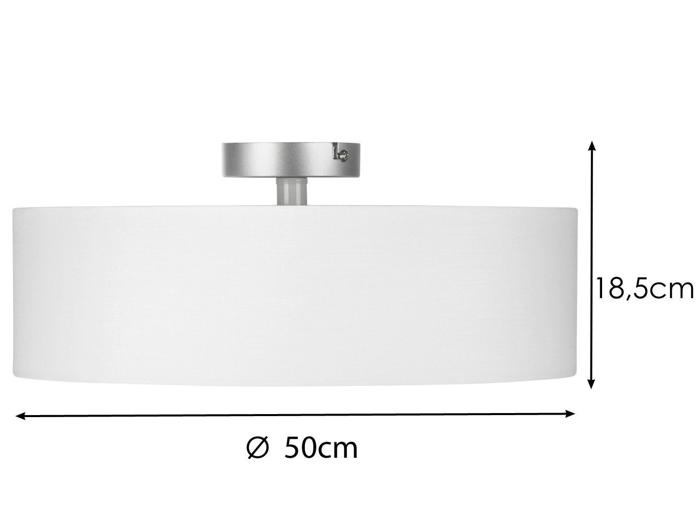 meineWunschleuchte Deckenleuchte, ohne Leuchtmittel, Designer-Lampe Stoff Lampenschirm Baushaus über-n Esstisch, Ø50cm Weiß
