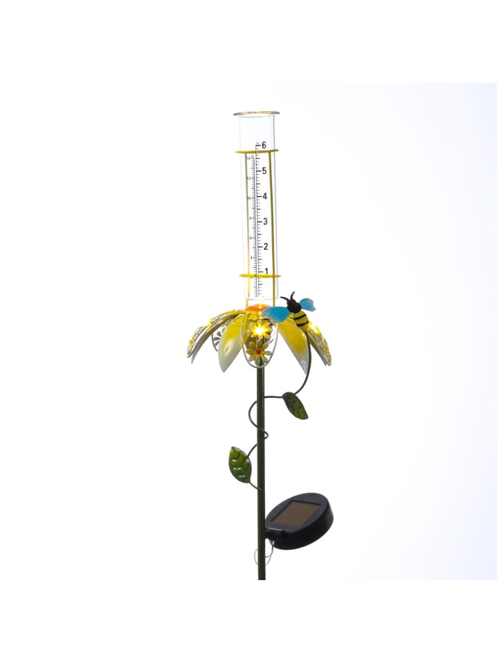 MARELIDA LED Solar Gartenstecker Blume Regenmesser in gelb - H: 84cm günstig kaufen onesize