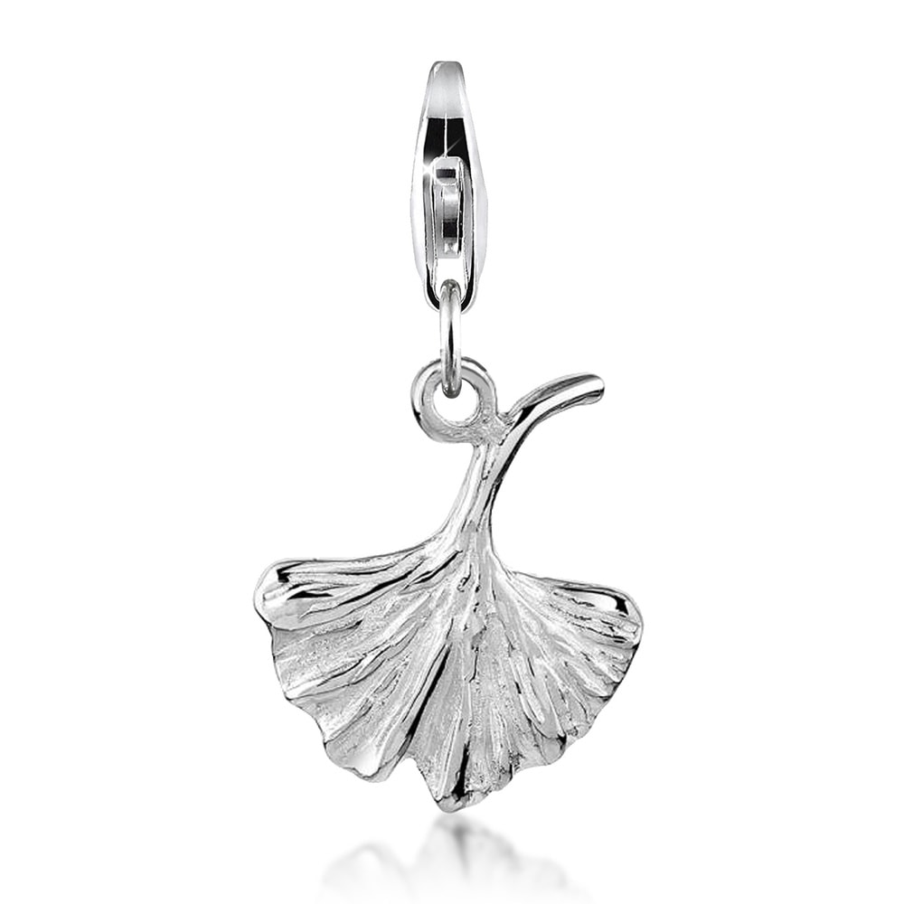 Nenalina Nenalina Amulette Femmes pendentif ginkgo en argent sterling 925 Pendentif
