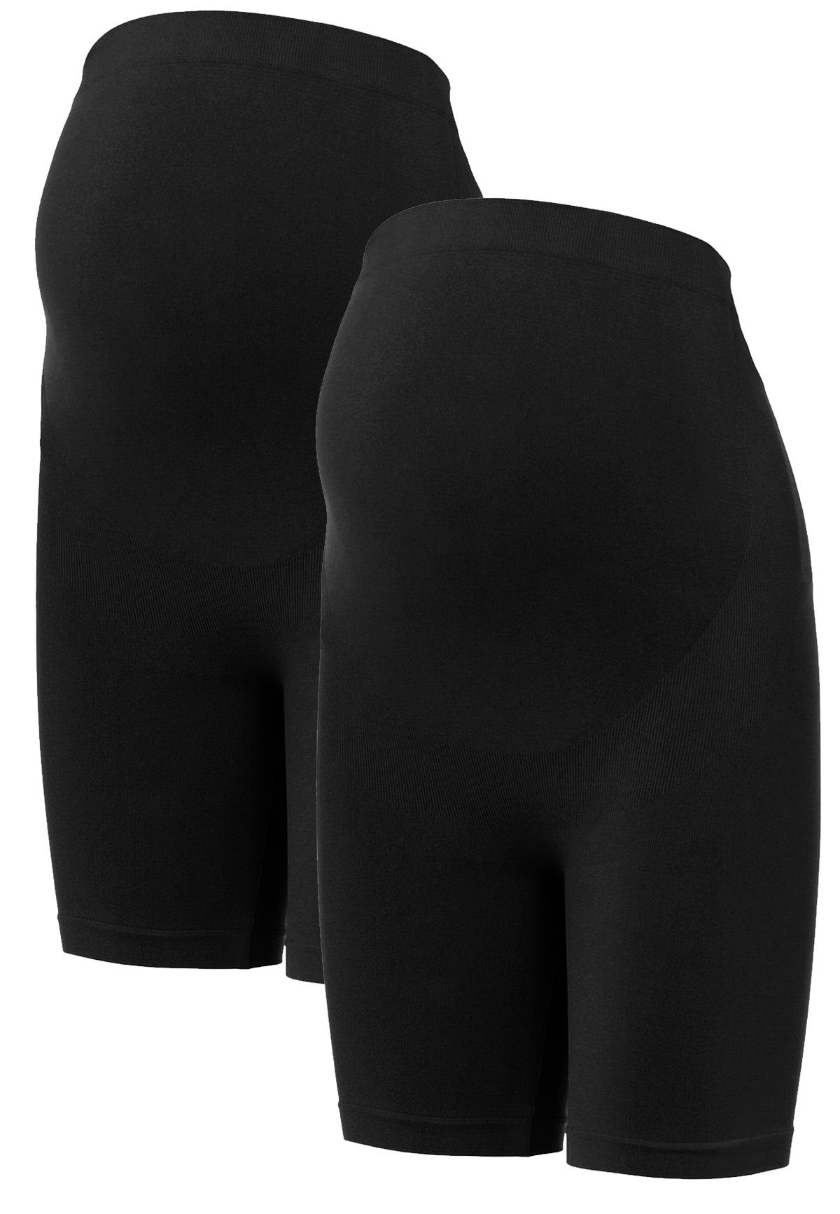 Mamalicious Umstandsleggings 2er Set Kurze Umstands Leggings Shorts MLTIA (2-tlg) 5291 in Schwarz-Schwarz