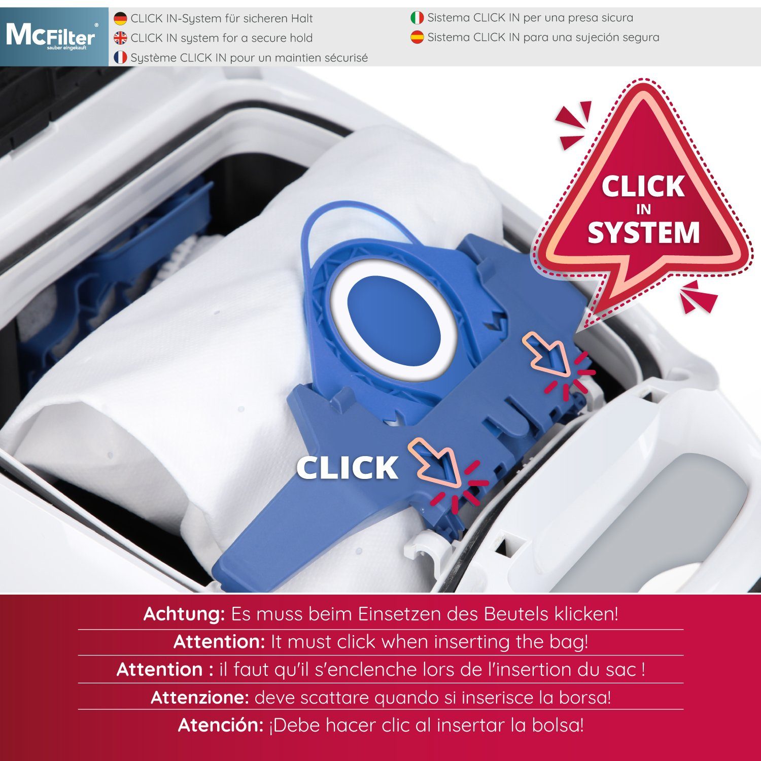 McFilter Staubsaugerbeutel >MAXI BOX< (16+8), passend für Miele Staubsauger GN Serie, S2 S4 S5 S6 S8, Complete C2/C3, Classic C1, wie 10408410, 16 St., inkl. 8 Filter, Top Miele Alternative zu 9917730