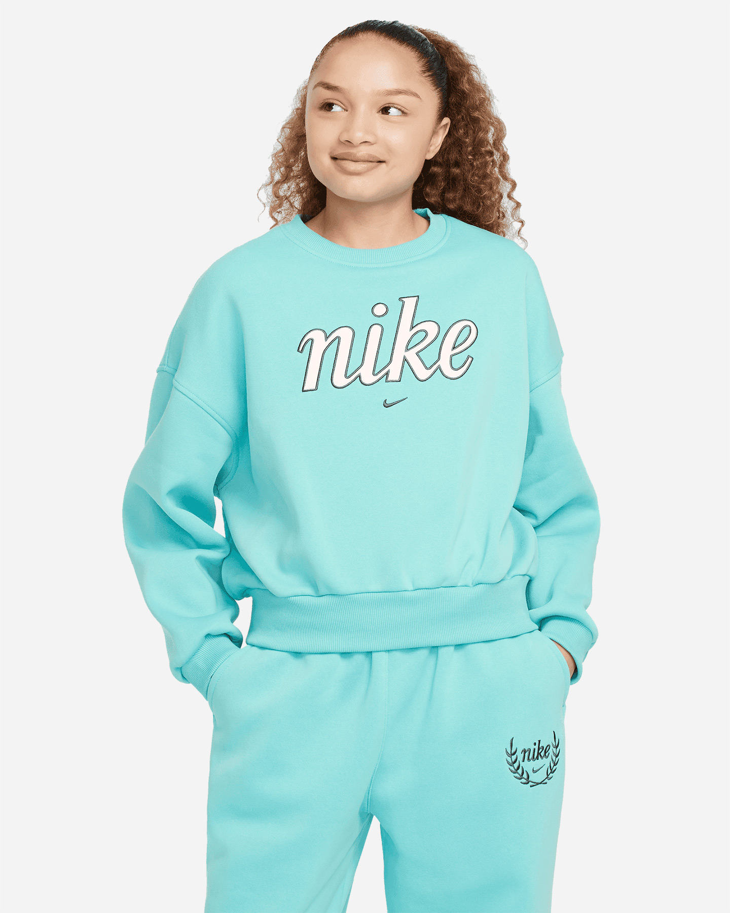 Felpa Nike Crop Varsity Logo Jr FZ5566-010