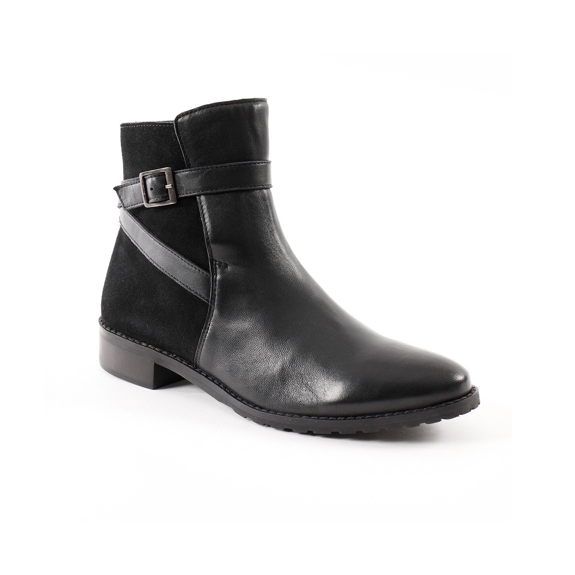 Boots en cuir à boucle