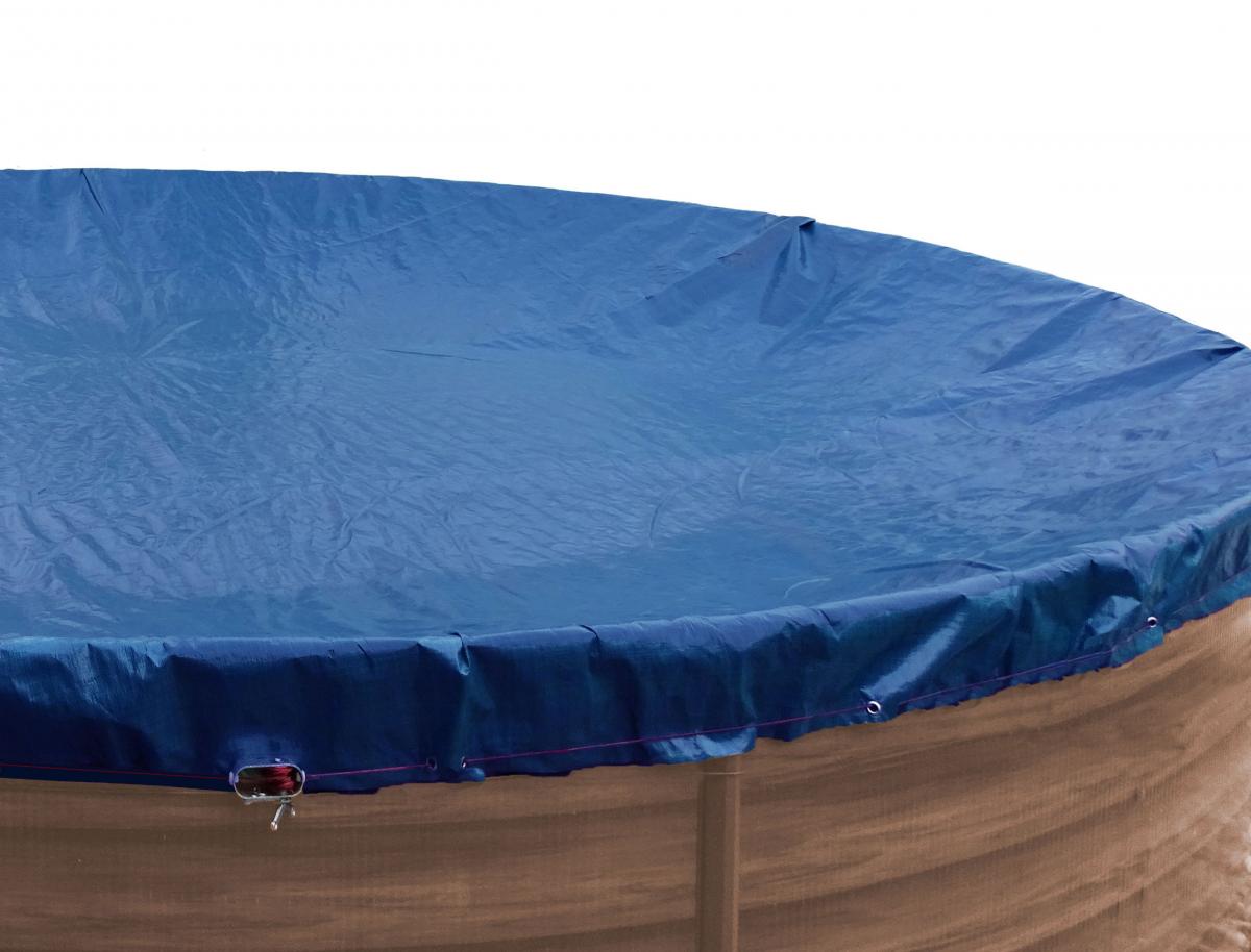 Grasekamp Abdeckplane für Pool oval 800x400cm Royalblau Planenmaß 880x470cm Sommer Winter