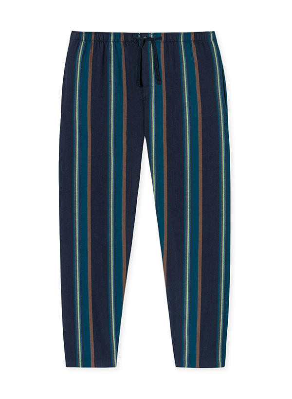 Schiesser, Pyjamahose , Bio Baumwoll-Flanell, multicolor gestreift