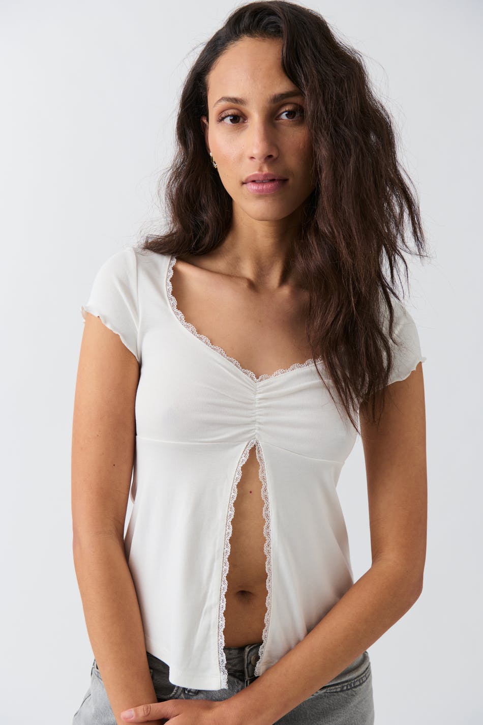 Lace detail top