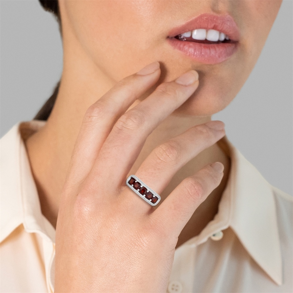 Rafaela Donata Bague Argent sterling Grenat en Argent Bague