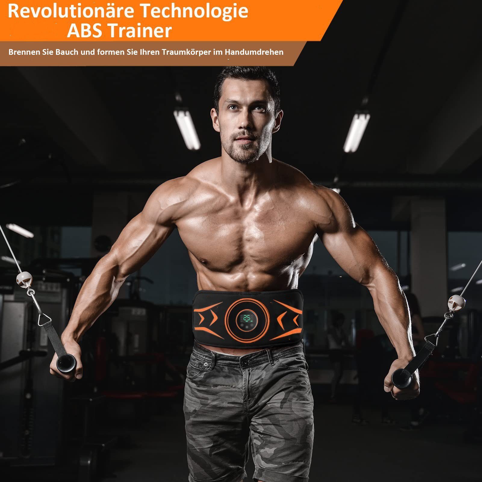 Aoucheni EMS-Bauchmuskeltrainer EMS Bauchtrainer 8 Trainingsmodi EMS Trainingsgerät Bauchmuskel Gürtel, (für Männer und Frauen, Bauch Trainingsgerät für Zuhause), Stimulationsgerät Bauchmuskeln, Bauchmuskeltrainer