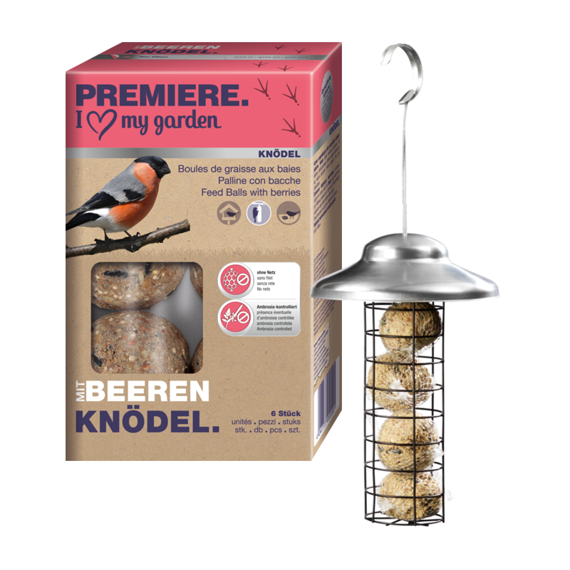 AniOne Vogelfutterspender AniOne Futtersäule mit PREMIERE Beerenknödel