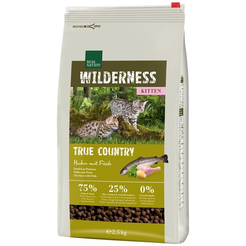 REAL NATURE Trockenfutter REAL NATURE WILDERNESS Kitten True Country Huhn mit Fisch 2,5 kg