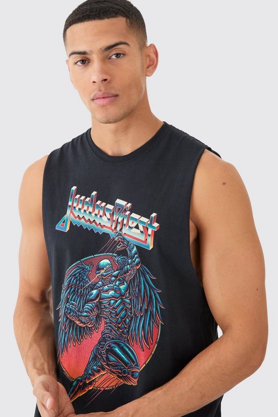 Oversize Tanktop mit Judas Priest Print