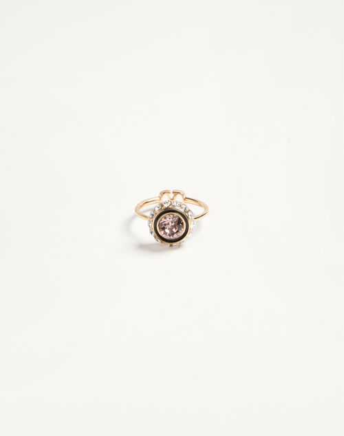 VLogo Signature Ring i Metal, Emalje og Krystaller