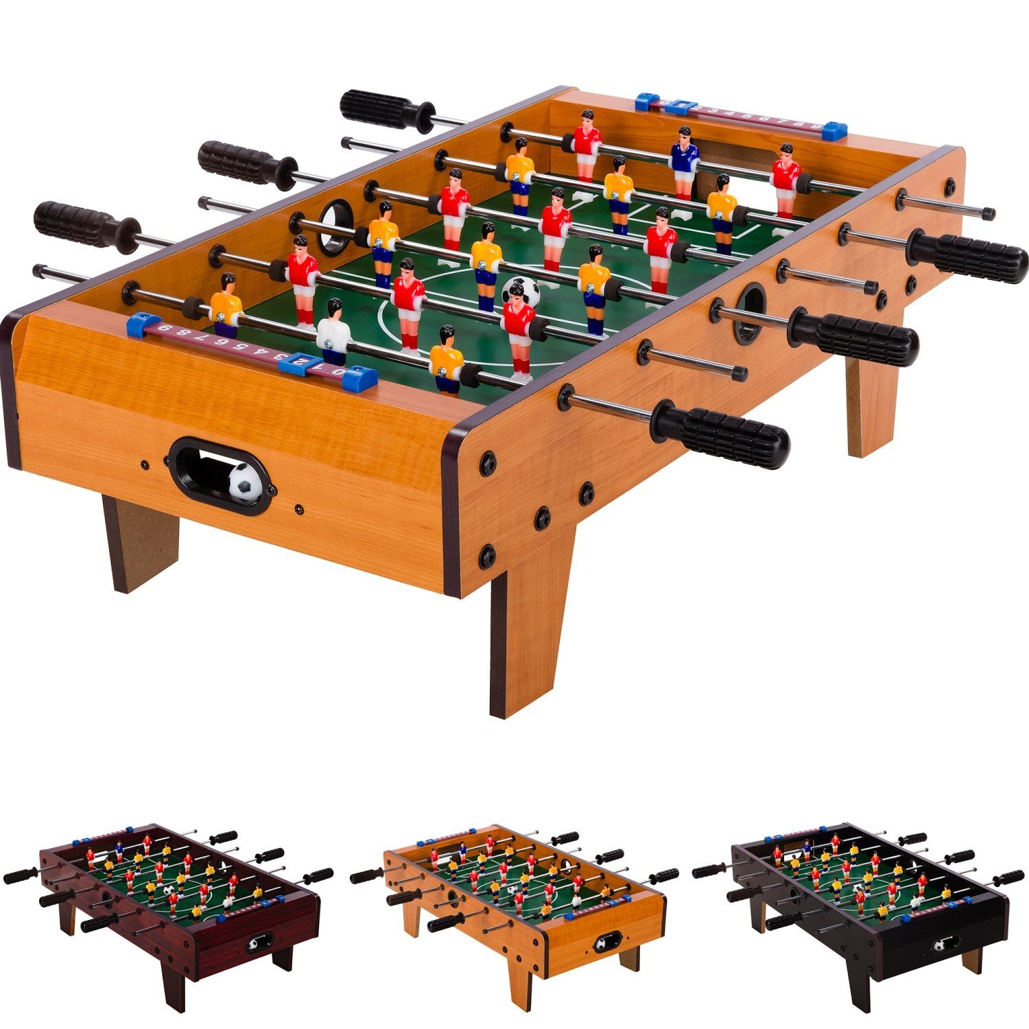 GAMES PLANET Mini-Tischkicker Mini Kicker Tischfußball „Chelsea“ Tischkicker, Maße: 70x37x25 cm, Gewicht: 4 kg, 4 Dekorvarianten
