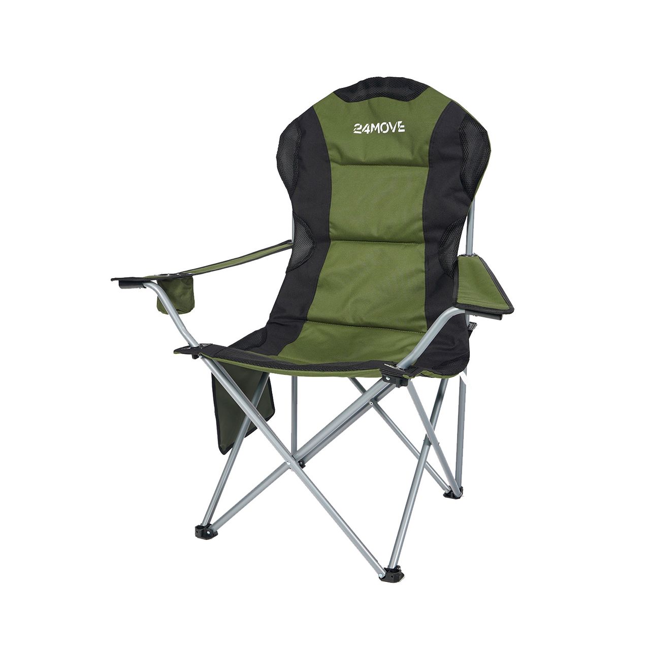 TroniTechnik 24MOVE® Campingstuhl Salvador faltbar Klappstuhl gepolstert mit Tragetasche,150kg belastbar,grün