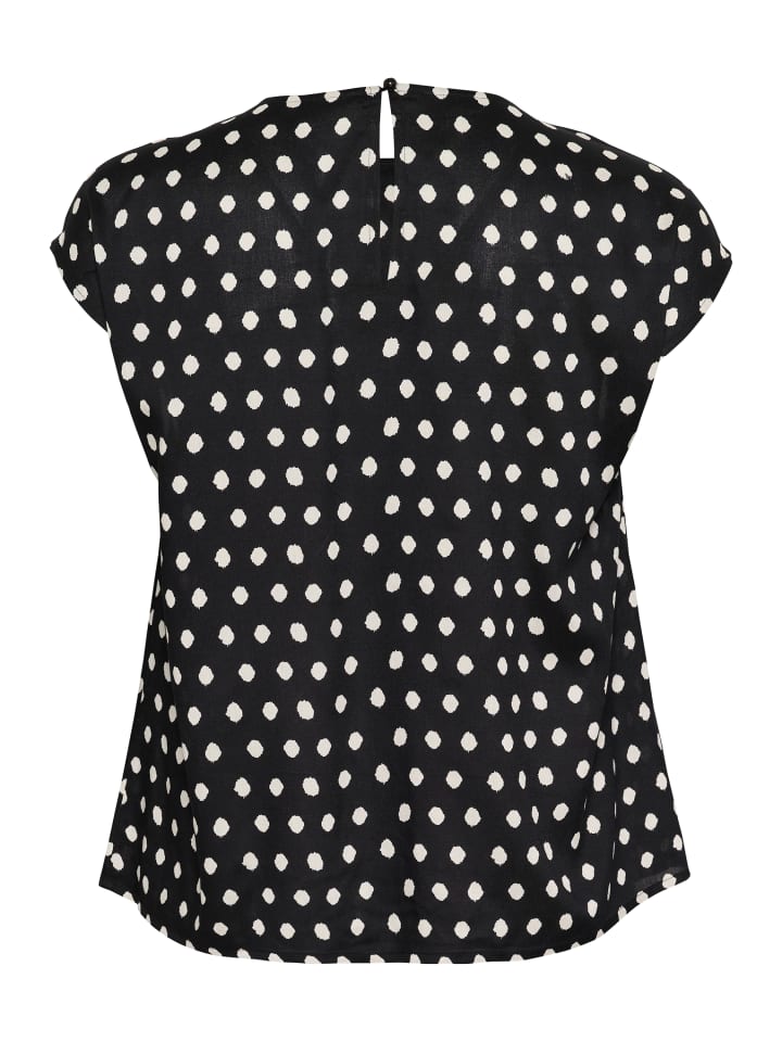 KAFFE curve Ärmellose Bluse KCoda in Black/White Dots günstig kaufen 44
