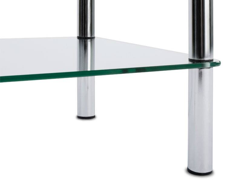 Casa Pura Regal Gina Verchromter Stahl, Sicherheitsglas 5 Fächer 400 x 300 x 1340 mm
