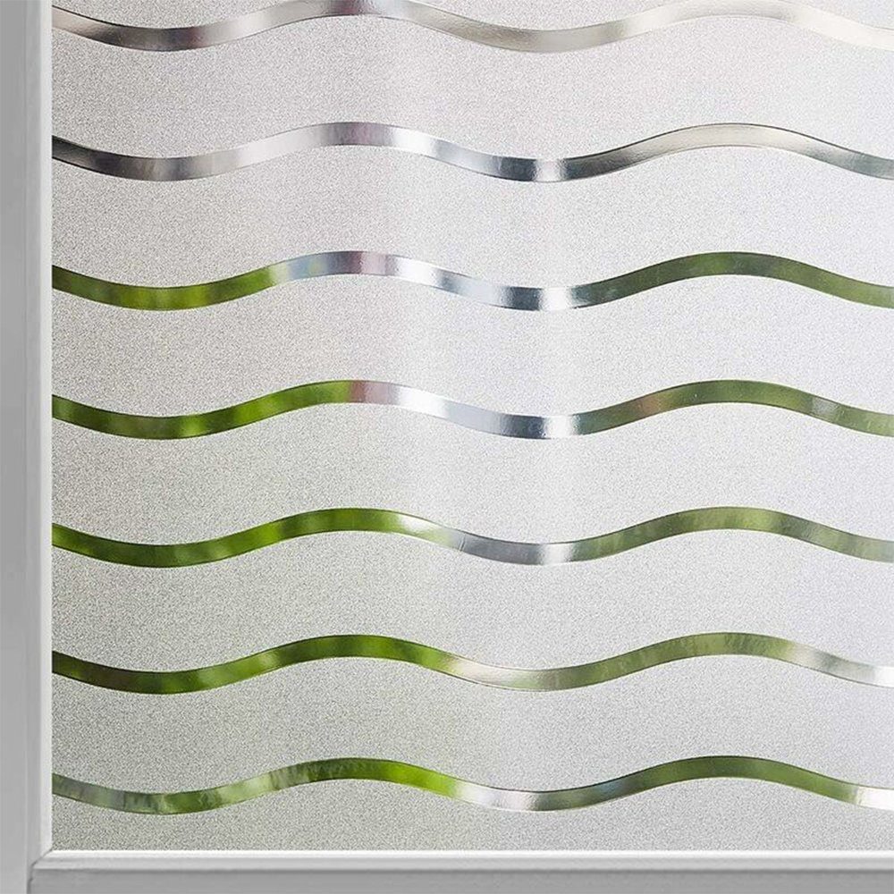 Fensterfolie Milchglas-Fensterfolie Fensterfolie Fensteraufkleber mit Wellenmuster, Zimtky