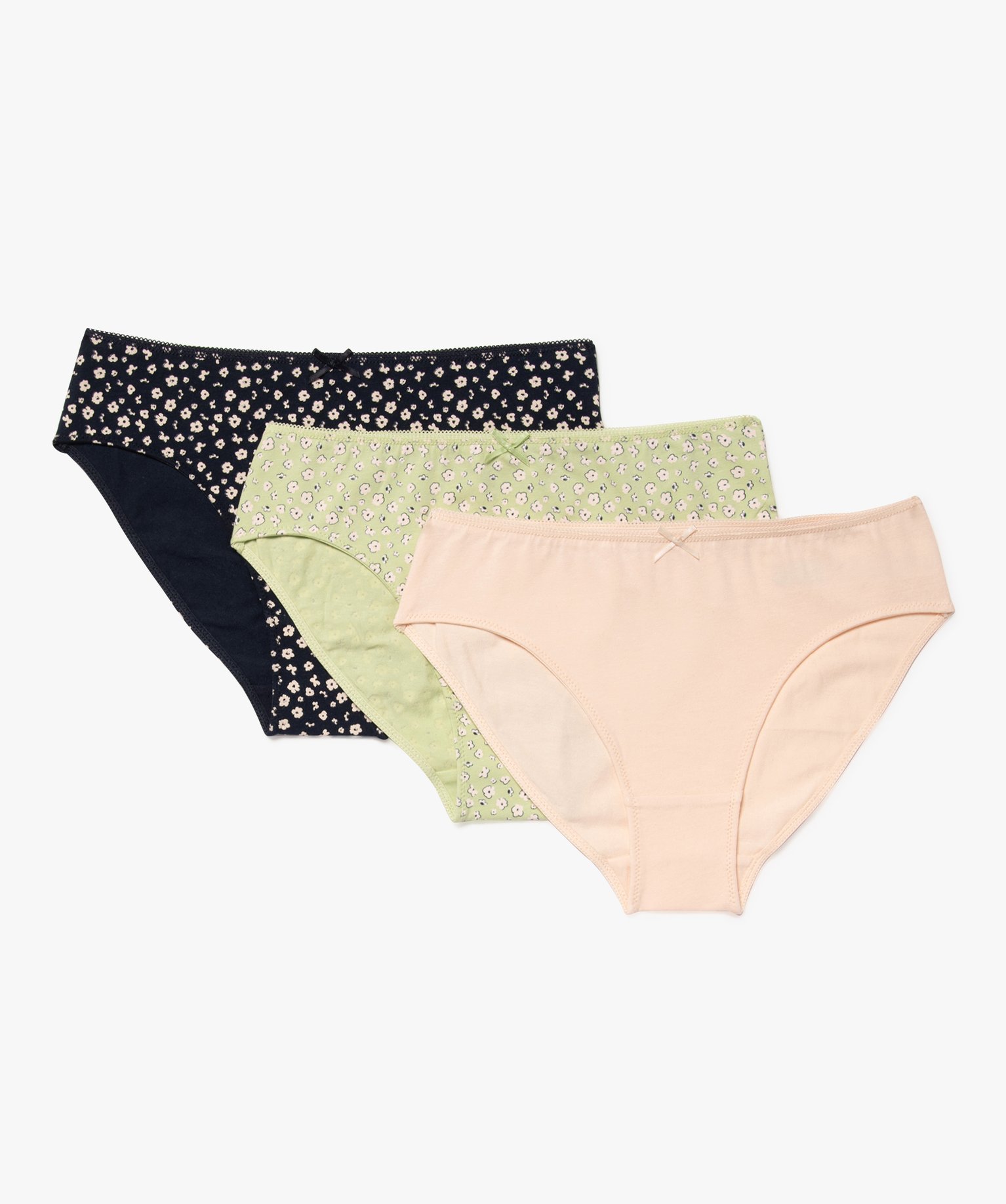 Culottes à motifs fleuris en coton extensible fille (lot de 3) multicolore | GEMO