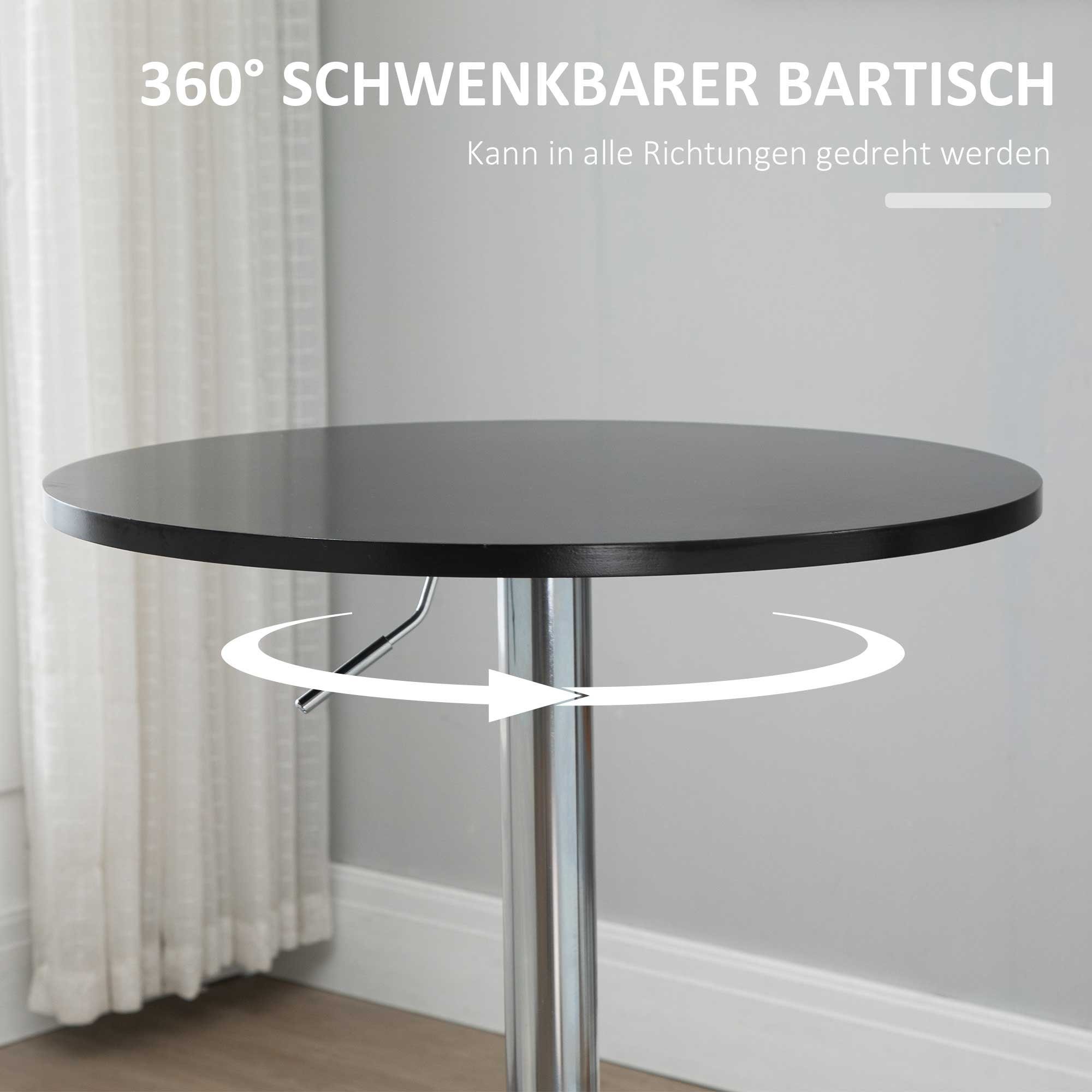 HOMCOM Bartisch Bartisch (Set, 1-St., Bartisch), Esstisch Drehtisch höhenverstellbarer Bistrotisch