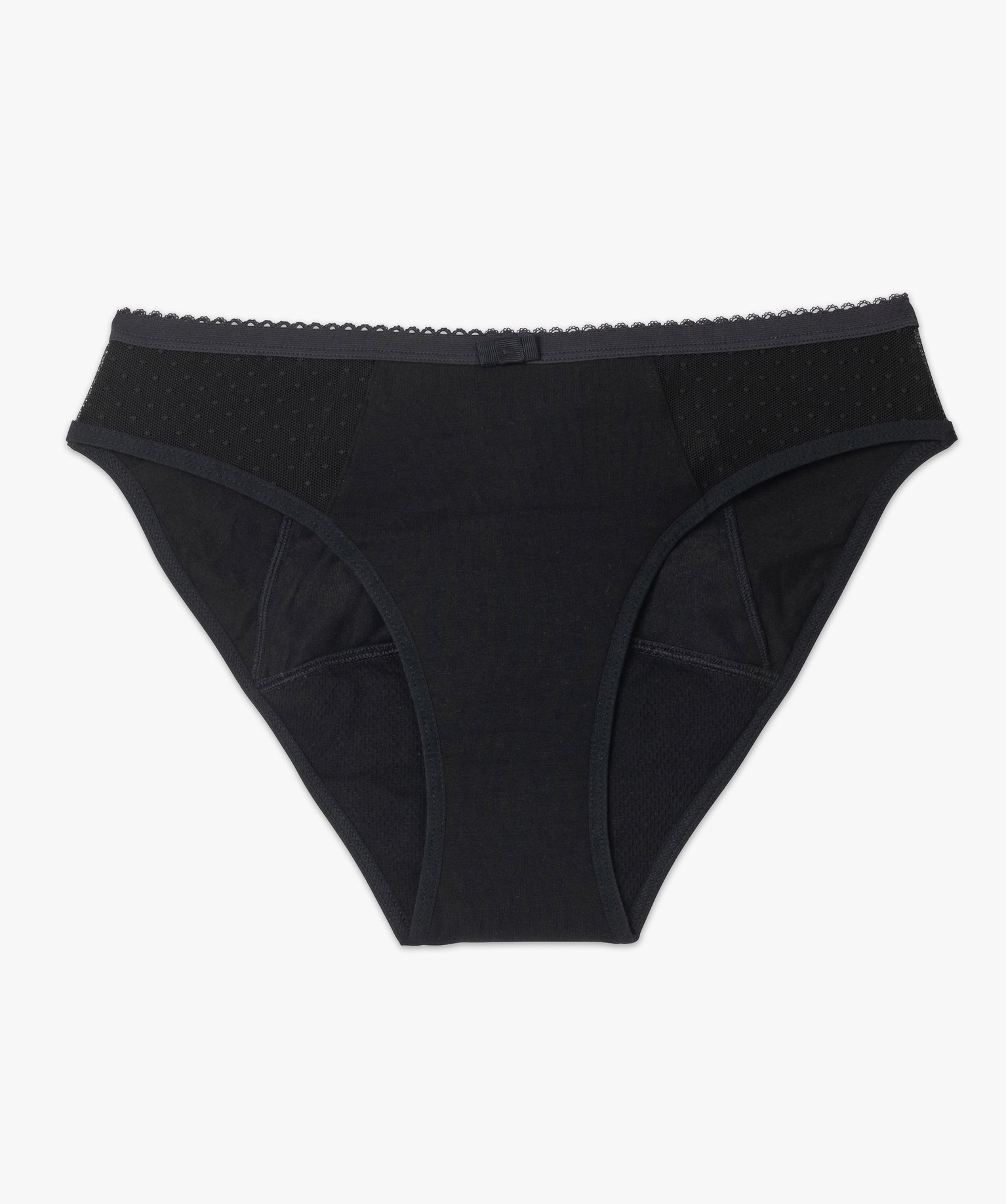 Culotte menstruelle en coton stretch et plumetis pour flux m... noir | GEMO