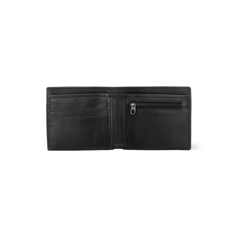 Buckle & Seam Leder Portemonnaie Bill - Schwarz