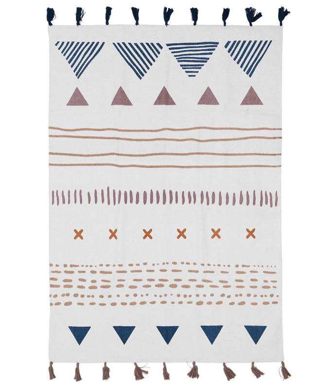 Tapis deco en coton TRIBAL 100x140cm
