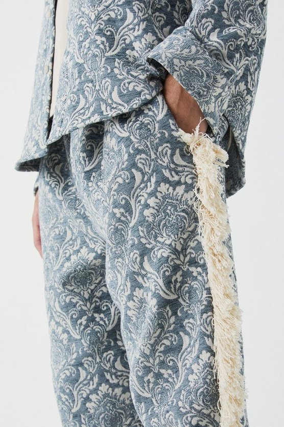 Ausgefranstes Overshirt mit Print