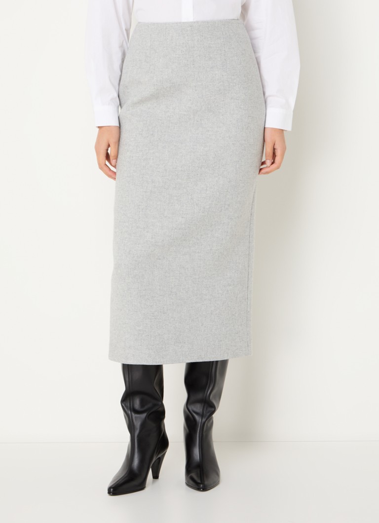 Claudie Pierlot Sivienne gonna midi a tubino in misto lana con spacco