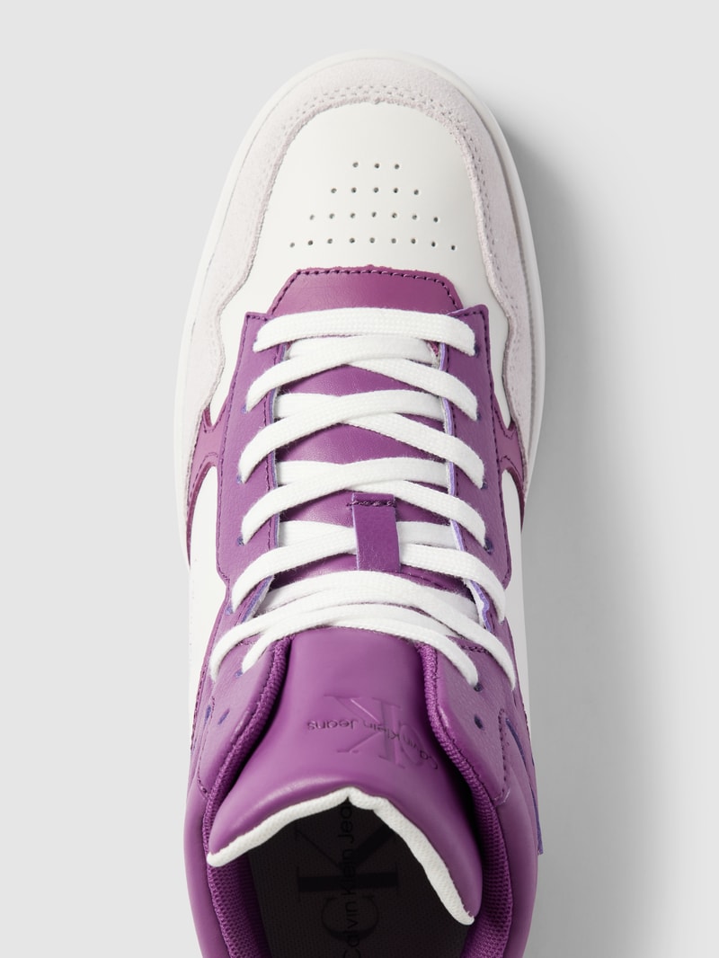 High-Top-Sneaker mit Label-Print Modell 'BASKET' in lila