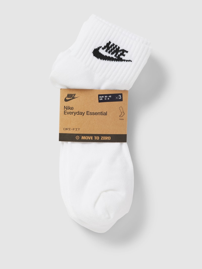 Socken mit Label-Print im 3er-Pack Modell 'EVERYDAY' in weiß