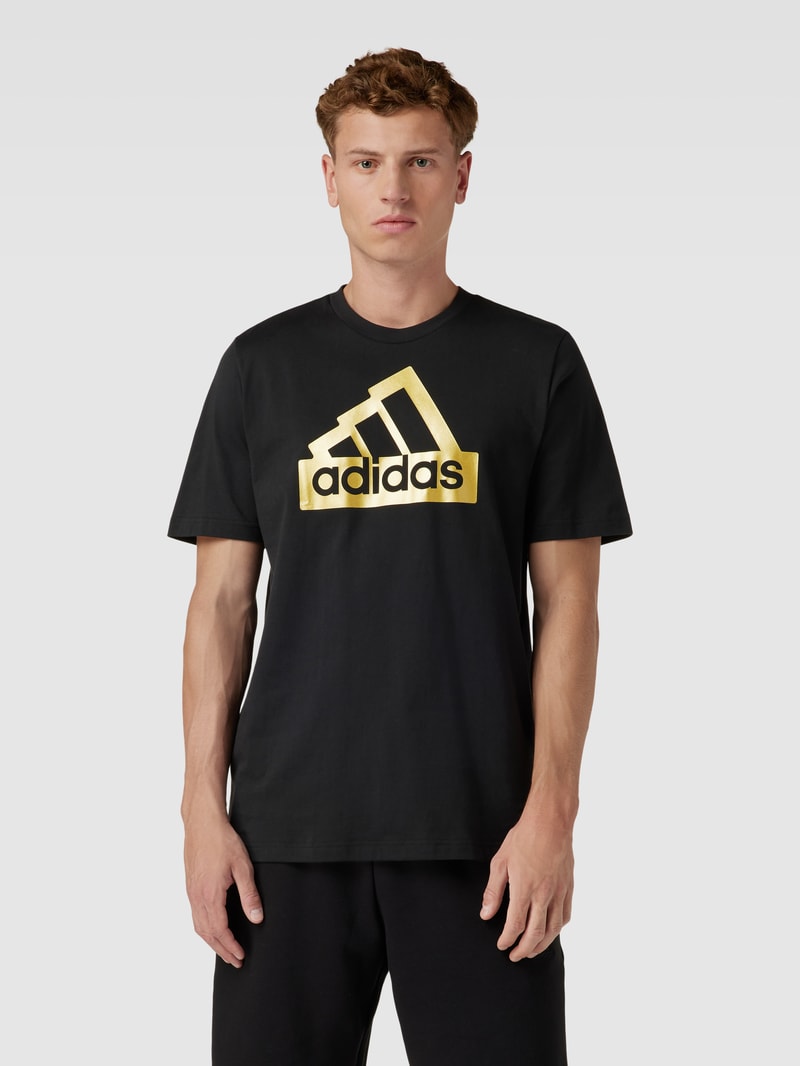 T-Shirt mit Logo-Print in schwarz