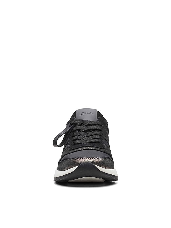 Clarks Leder-Sneakers in Schwarz günstig kaufen 40